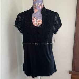 Studio 1940 Black Lace Blouse